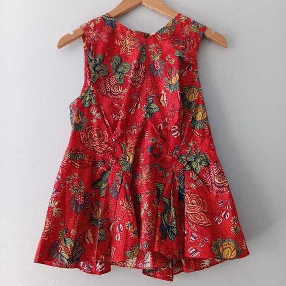 Ulla Johnson Sydney Structured Sleeveless Top Red 6 - Picture 2 of 9